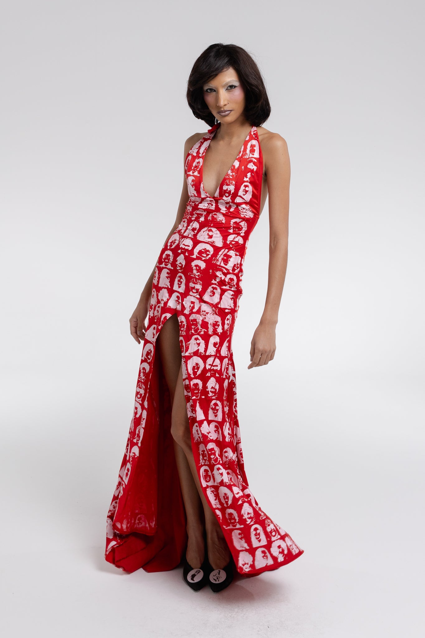 Vestido Calda Cetim Vermelho