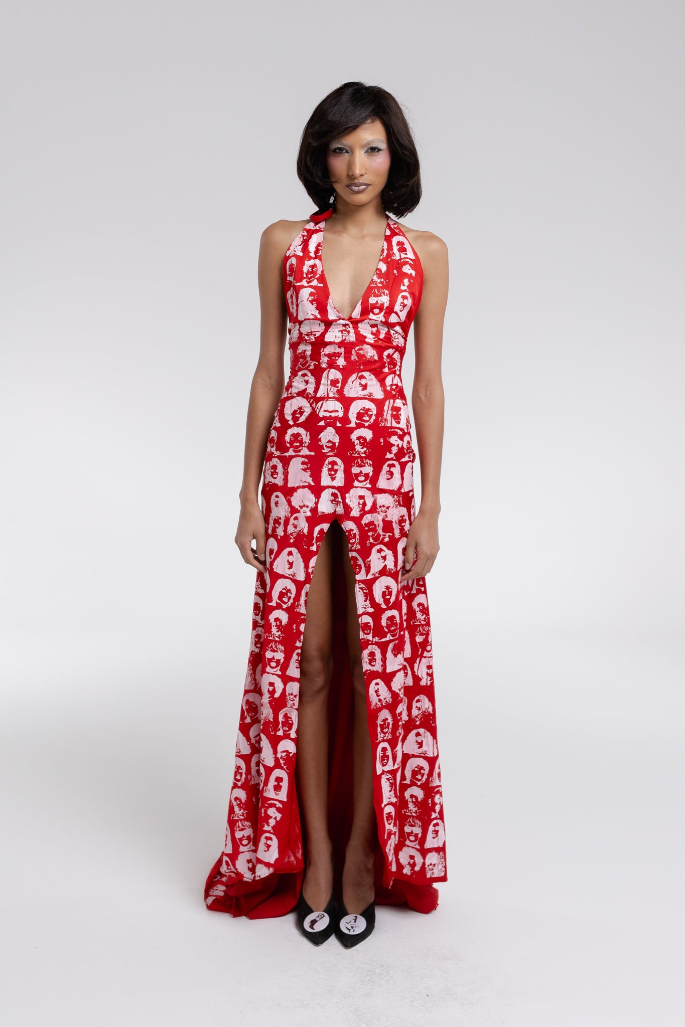 Vestido Calda Cetim Vermelho