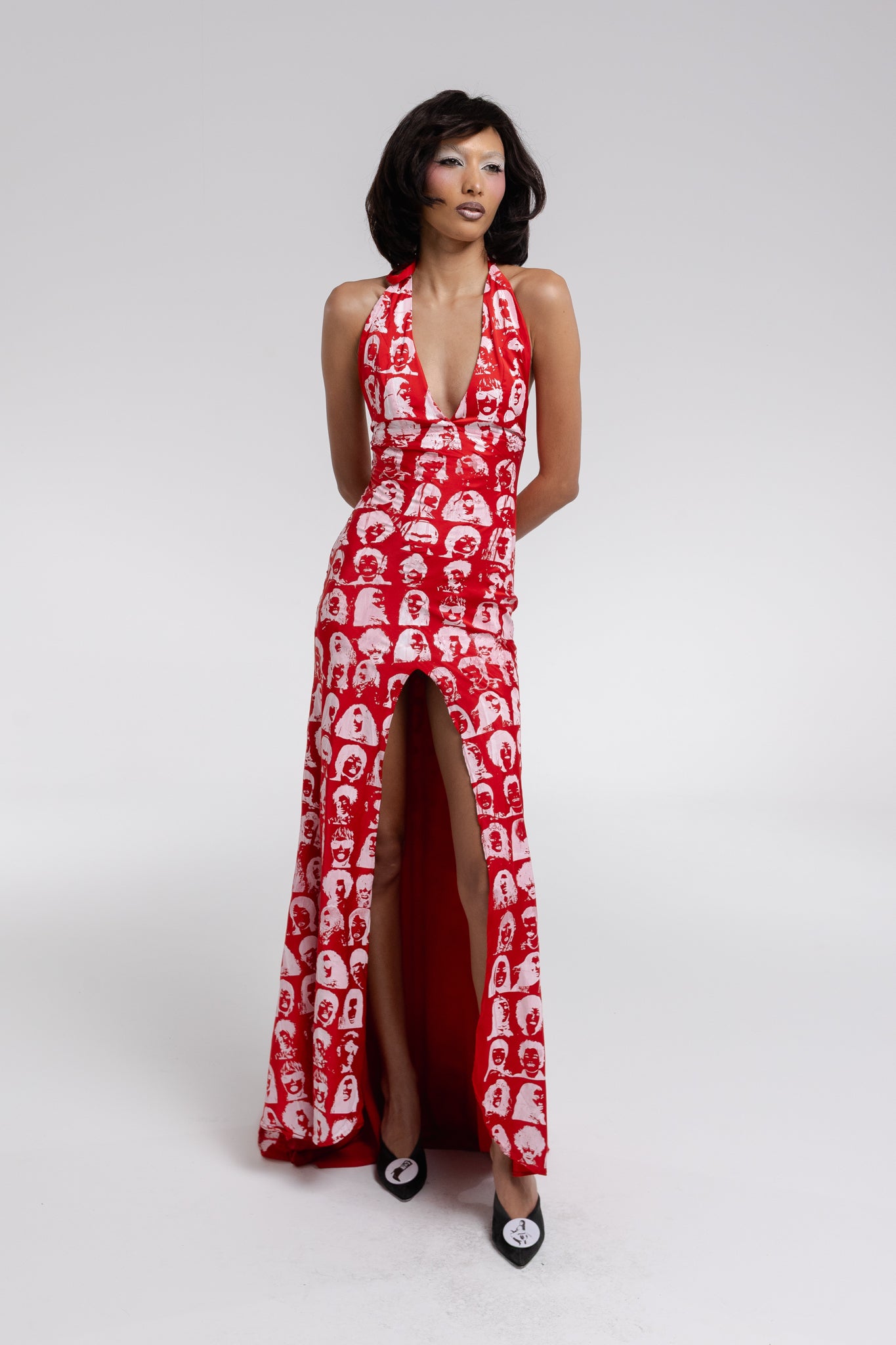 Vestido Calda Cetim Vermelho