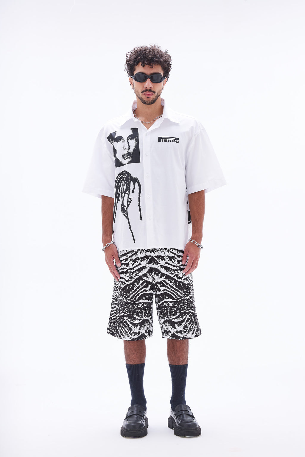 Camisa Social Manga Curta Retratos