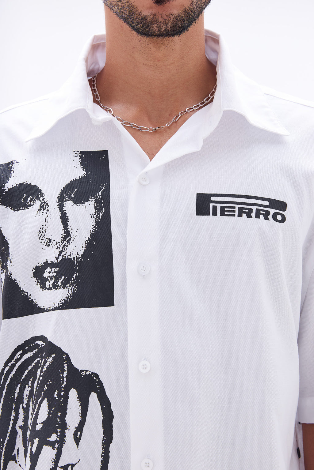 Camisa Social Manga Curta Retratos