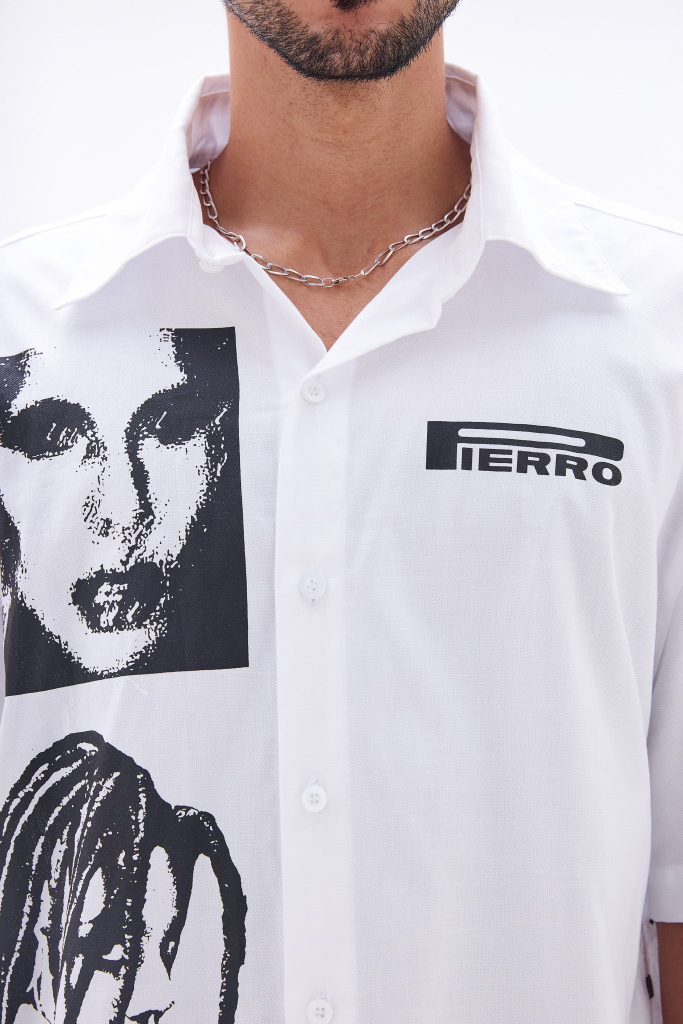 Camisa Social Manga Curta Retratos